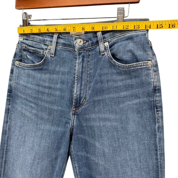 Citizens of Humanity Isola Straight Leg Womens Blue Stretch Raw Hem Denim Sz 28 - Picture 10 of 13